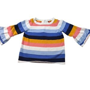 Janie and Jack Girls Striped Bell Sleeve‎ Sweater Top Size 4 Multicolor Cotton